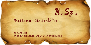 Meitner Szirén névjegykártya